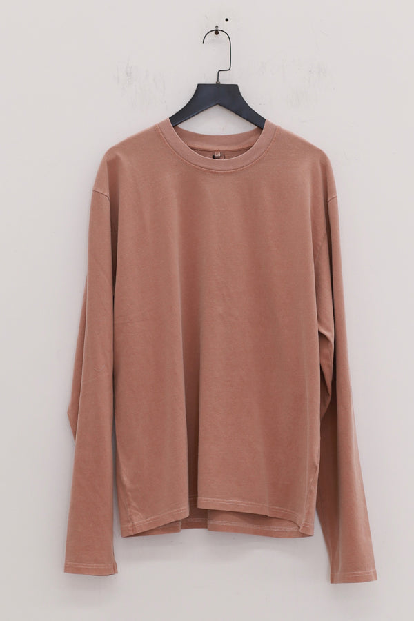 BASERANGE Crew neck long sleeve T-shirt France BAS-TOBL-CO-WI24-GARNET ORANGE